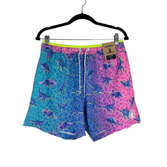NEW Chubbies Swim Trunks The Dino Delights 5.5" Inseam Mesh Lined Mens Medium - Picture 1 of 11